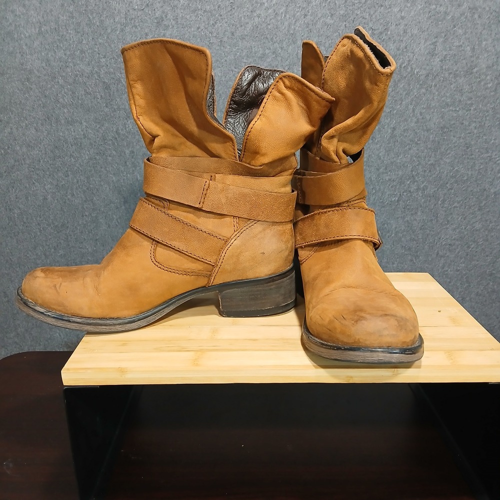 Steve Madden 7.5 Brewzzer Leather Slouch Boots chic western indie sleaze boho